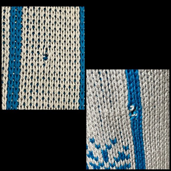 ▪️VTG▪️CHARILE ROMEO▪️1980's Gray & Blue Retro Snowflake & Stripe Sweater - Picture 7 of 7